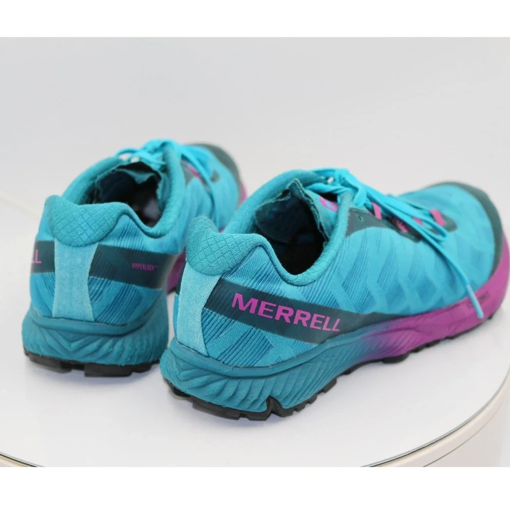 Merrell Agility Peak Flex 2 Trail Running Shoes Womens 7.5 Teal Purple Mesh